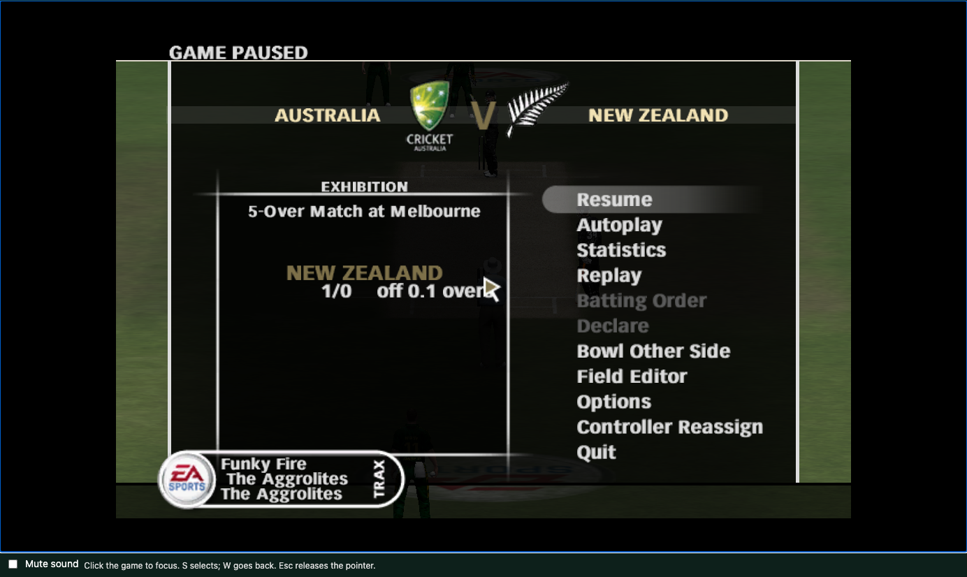 Exhibition match pause menu with Autoplay visible below Resume